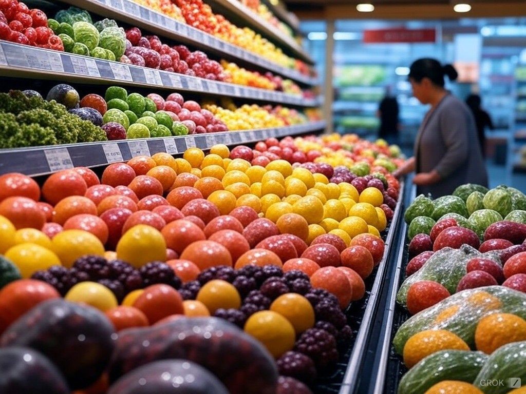 Fresh produce in a supermaket