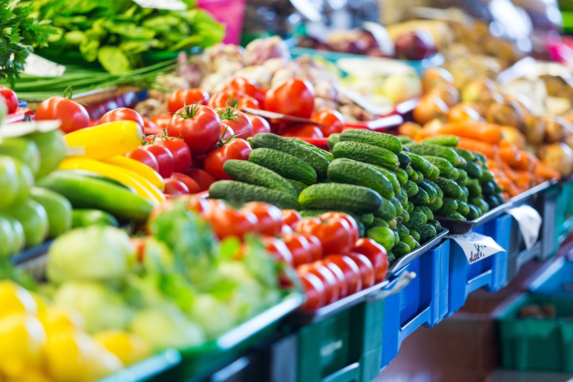 Fruits and Vegetables in the super market.